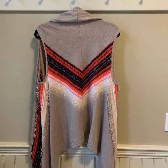 Ella Moss Deva Vest Fringe Tribal Knit Cardigan XS - Picture 3 of 14